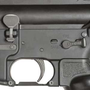 Image of Luth-AR parts The Paddle™ and The Switch™ installed in lower AR 15 receiver